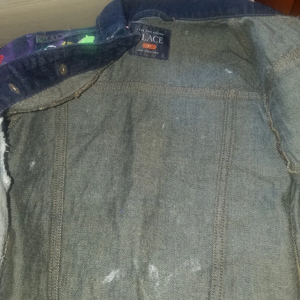Children's Place denim jacket. Graffiti